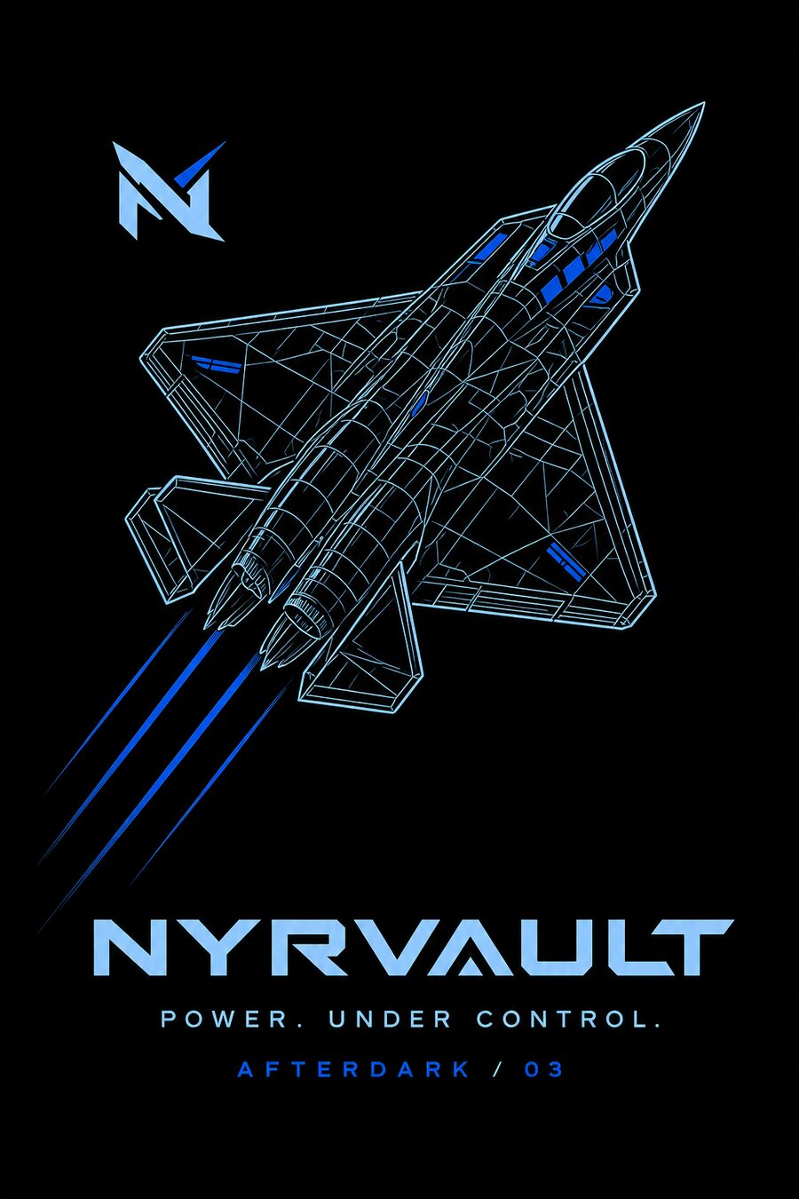 Vector Climb — banking aircraft study in ice blue